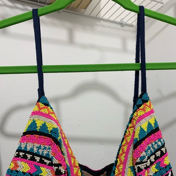 Beautiful dress with multi colored beading and long bottom - Picture 5 of 5